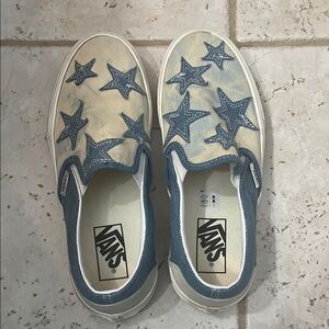Vans Blue Star Canvas Slip-On Sneakers